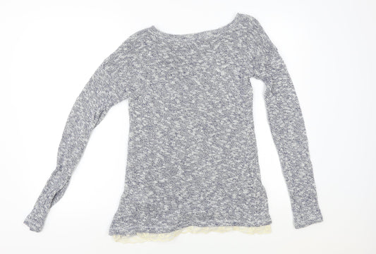 Xside Womens Blue Geometric  Pullover Jumper Size L