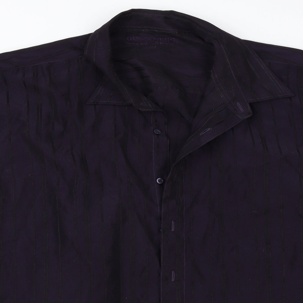 Urban spirit  Mens Purple Striped   Dress Shirt Size Big 2X