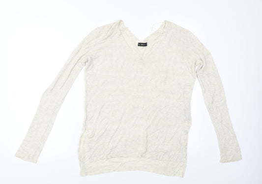 Zara Womens Beige   Pullover Jumper Size M