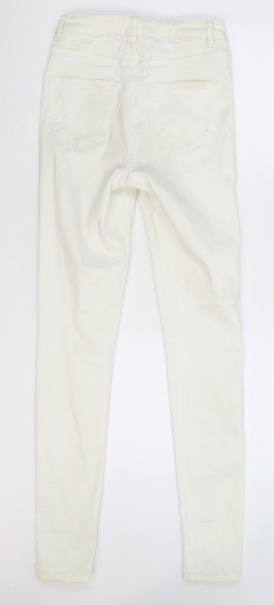 New Look Womens White  Denim Skinny Jeans Size 8 L31 in