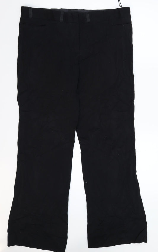 Preworn Womens Black   Trousers  Size 16 L32 in