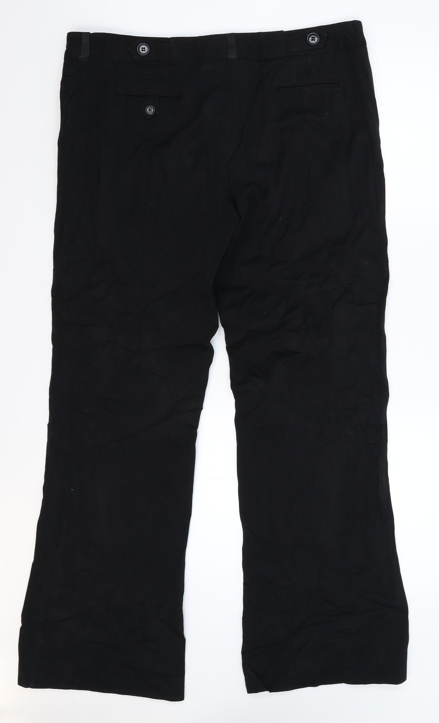 Preworn Womens Black   Trousers  Size 16 L32 in