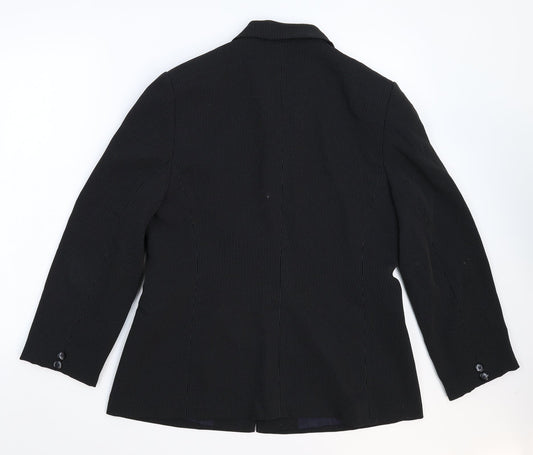 Planet Womens Black Striped  Jacket Suit Jacket Size 12