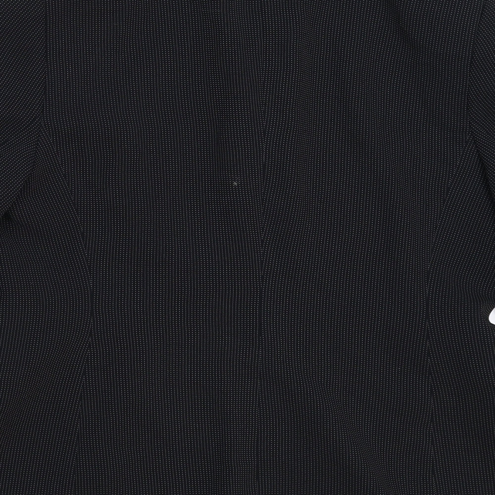 Planet Womens Black Striped  Jacket Suit Jacket Size 12
