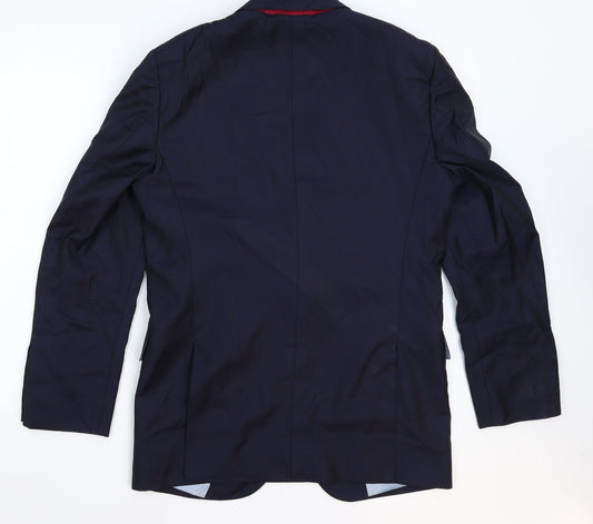 Preworn Mens Blue   Jacket Suit Jacket Size 36