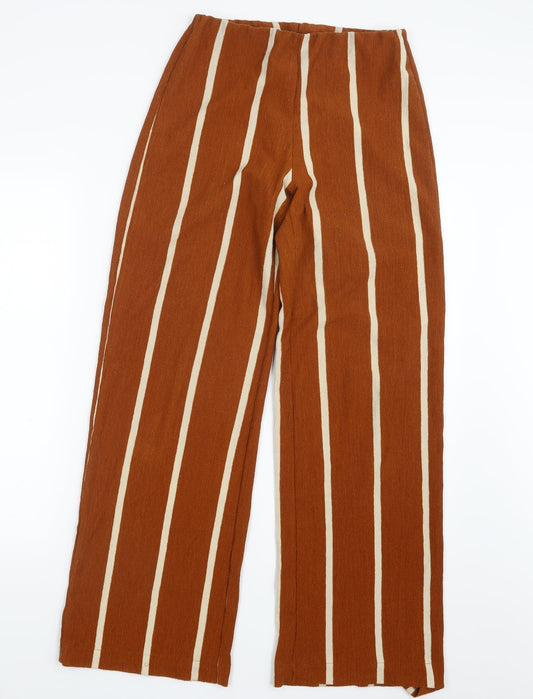 Preworn Womens Brown Striped  Trousers  Size 26 in L29 in