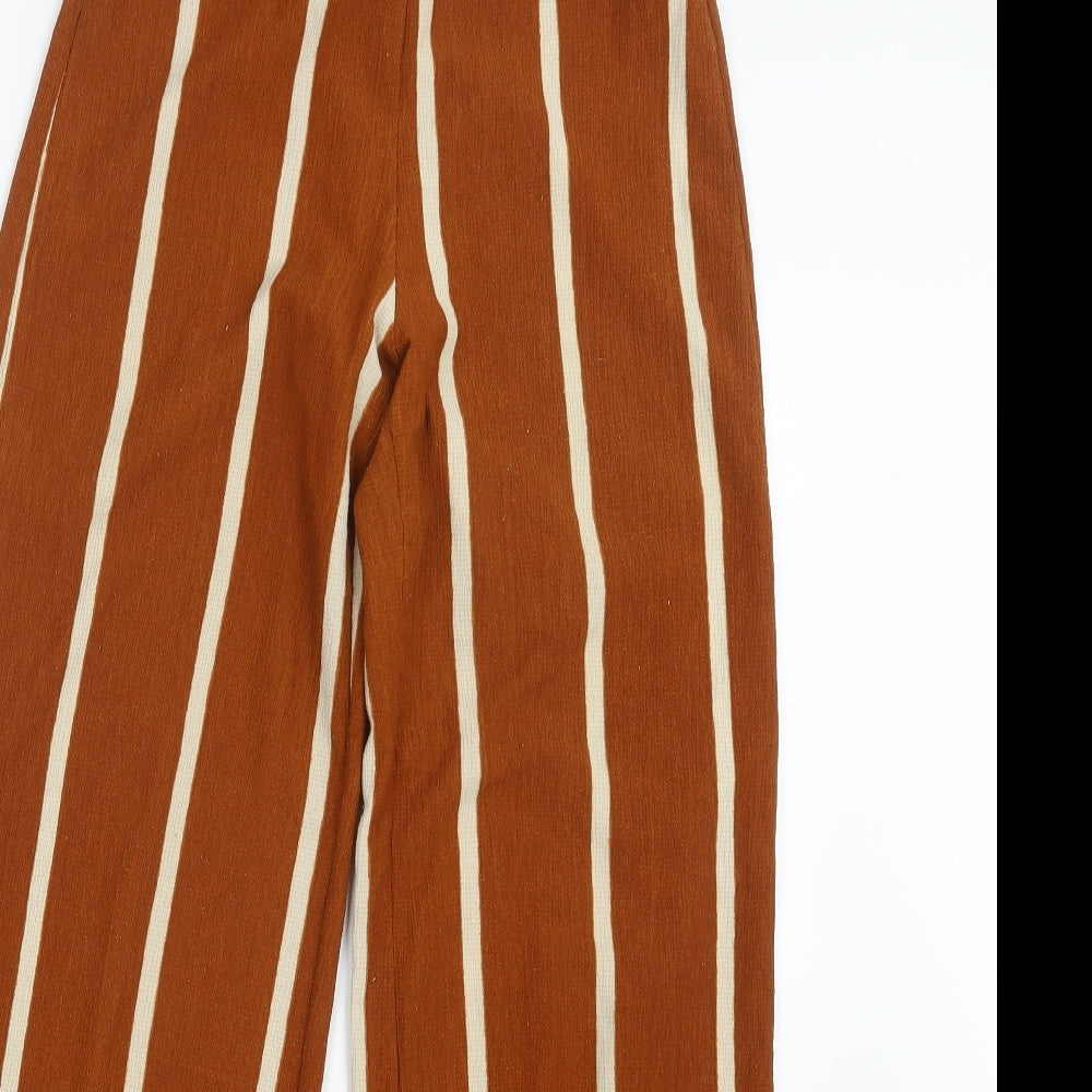 Preworn Womens Brown Striped  Trousers  Size 26 in L29 in