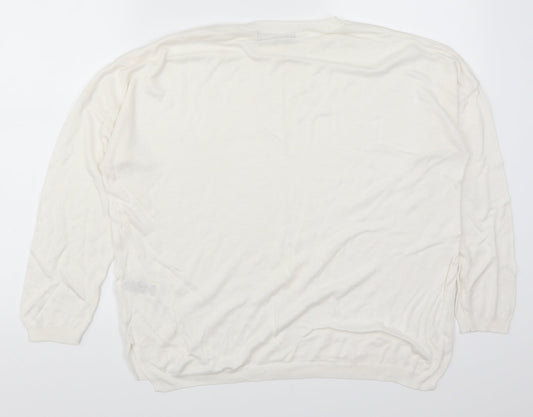 Marks and Spencer Womens White   Pullover Jumper Size L