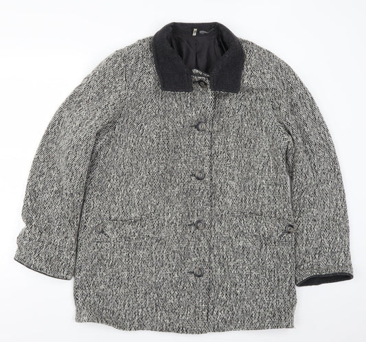 Preworn Womens Grey   Overcoat Coat Size 14