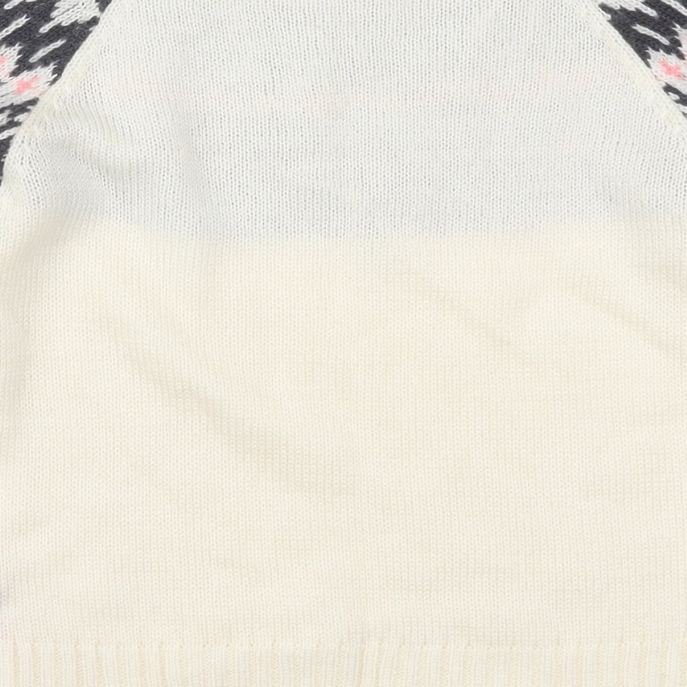 Dorothy Perkins Womens Beige Geometric  Pullover Jumper Size 4