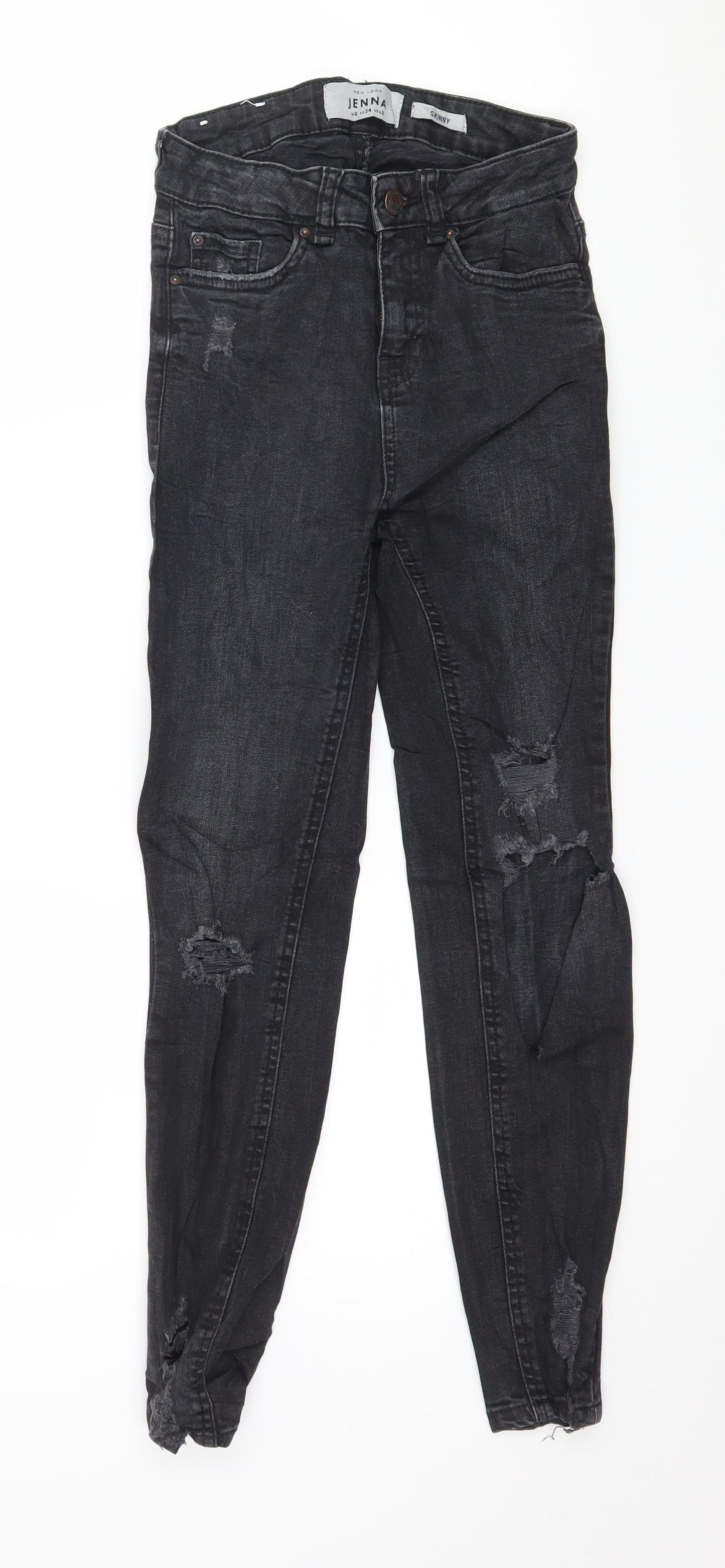 New Look Womens Grey  Denim Skinny Jeans Size 6 L24 in