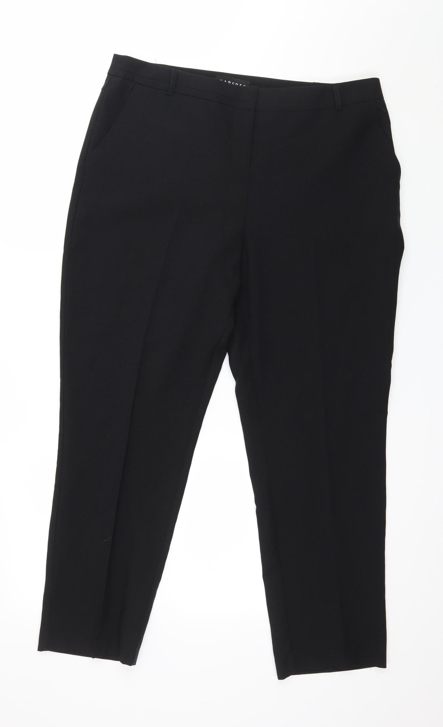 Peacocks Womens Black   Trousers  Size 14 L27 in