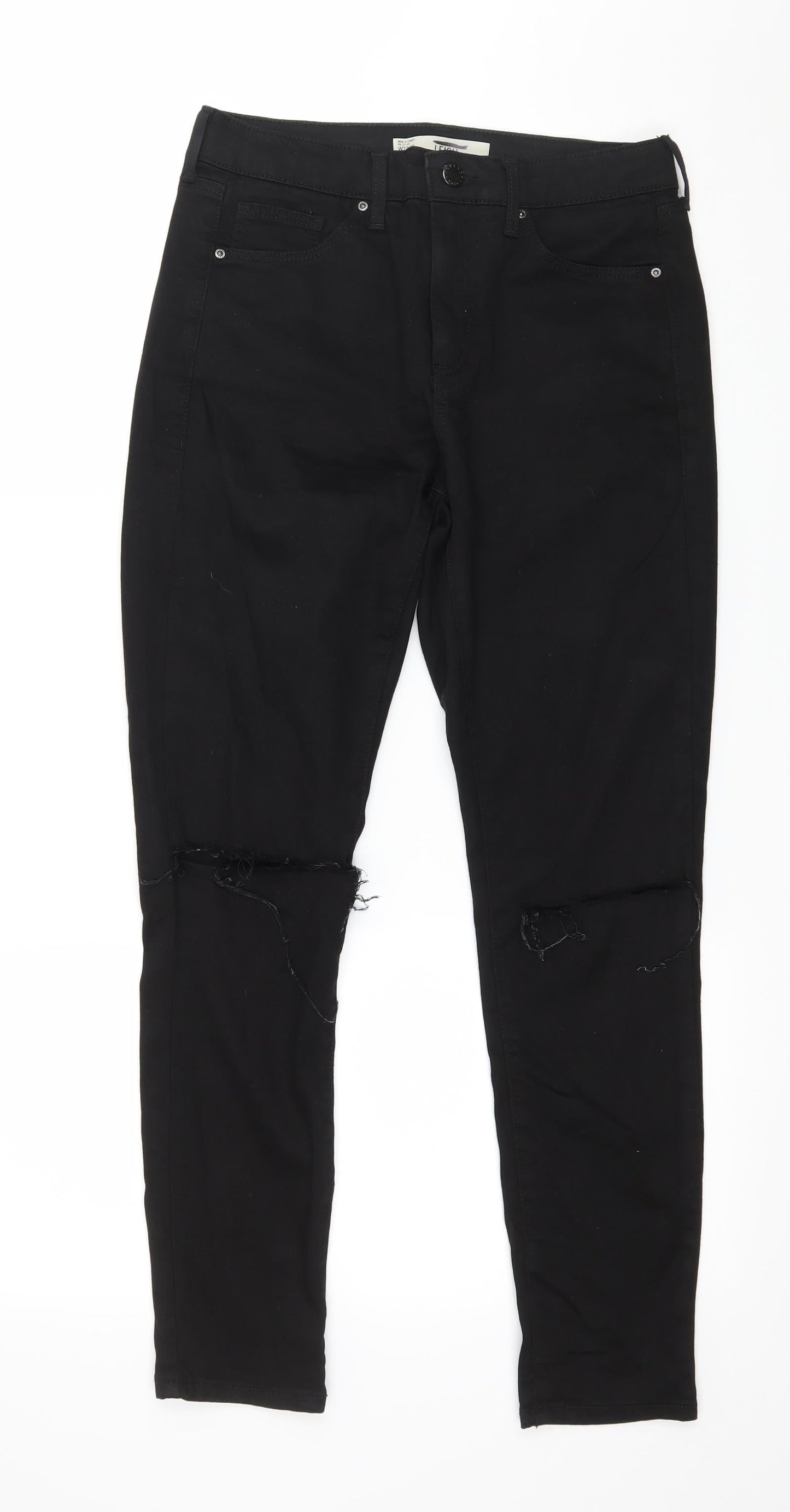 Topshop Womens Black  Denim Skinny Jeans Size 28 in L30 in