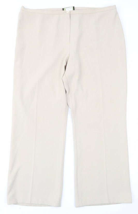 Claudia Womens Ivory   Trousers  Size 18 L27 in
