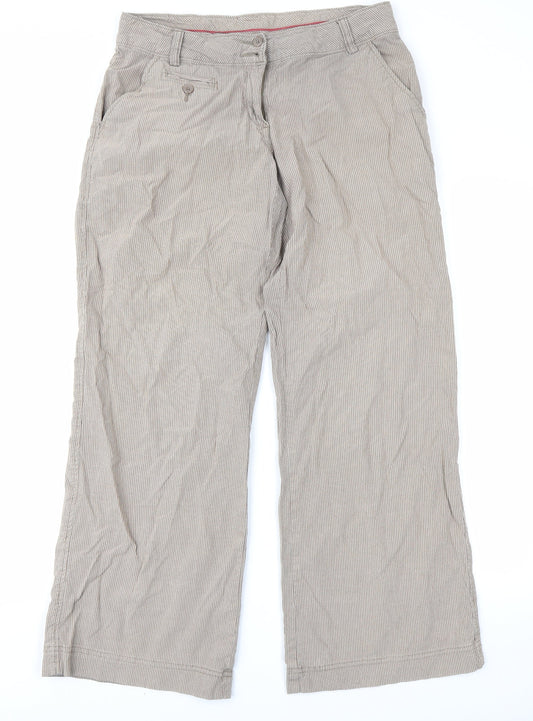 Papaya Womens Brown Striped  Trousers  Size 12 L28 in