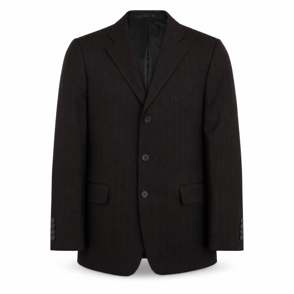 Front view of Taylor & Wright men’s brown striped jacket blazer, size 38