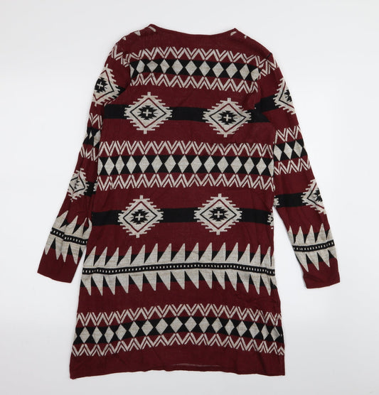 Primark Womens Red Geometric  Fit & Flare  Size M