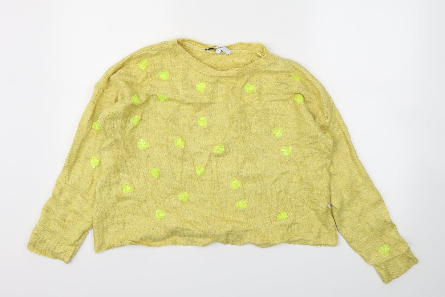 NEXT Womens Yellow Argyle/Diamond  Pullover Hoodie Size S