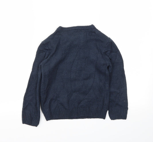 urban rascals Boys Blue Animal Print  Pullover Sweatshirt Size 5-6 Years