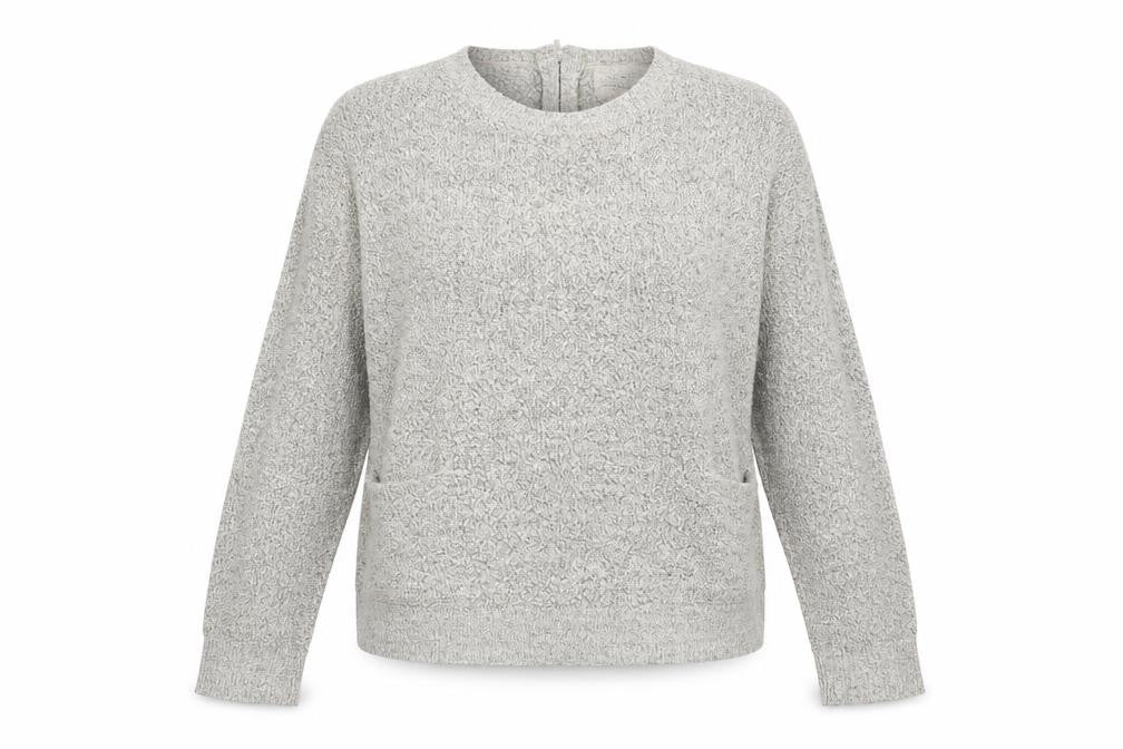 Front view of Papaya women’s grey jumper, size M