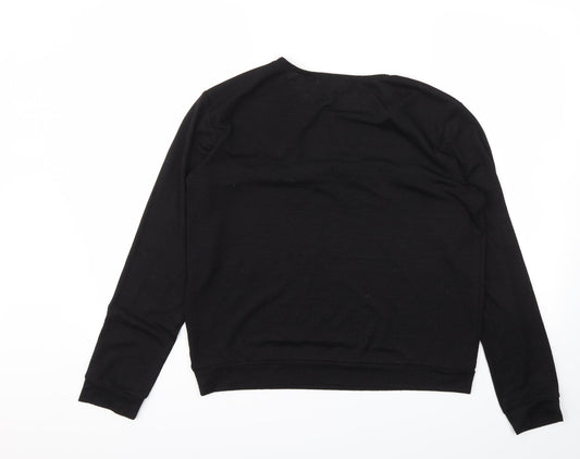 STUDIO  Womens Black   Basic T-Shirt Size 12