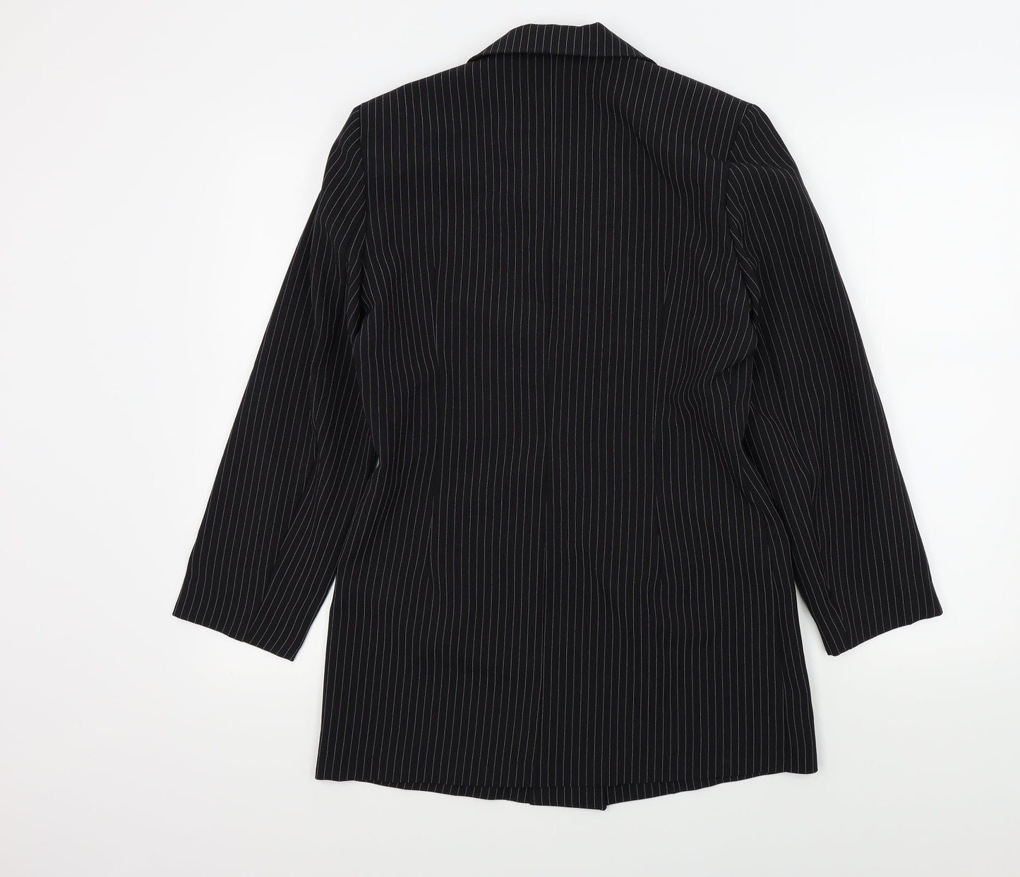 Select Womens Black Striped  Jacket Blazer Size 10