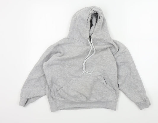 WRAP Womens Grey Colourblock  Pullover Hoodie Size S