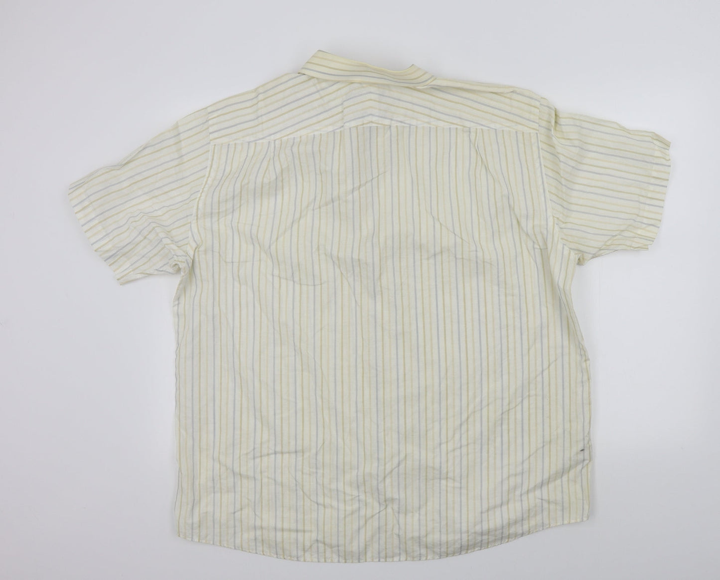 M&S Mens Beige Striped   Button-Up Size XL