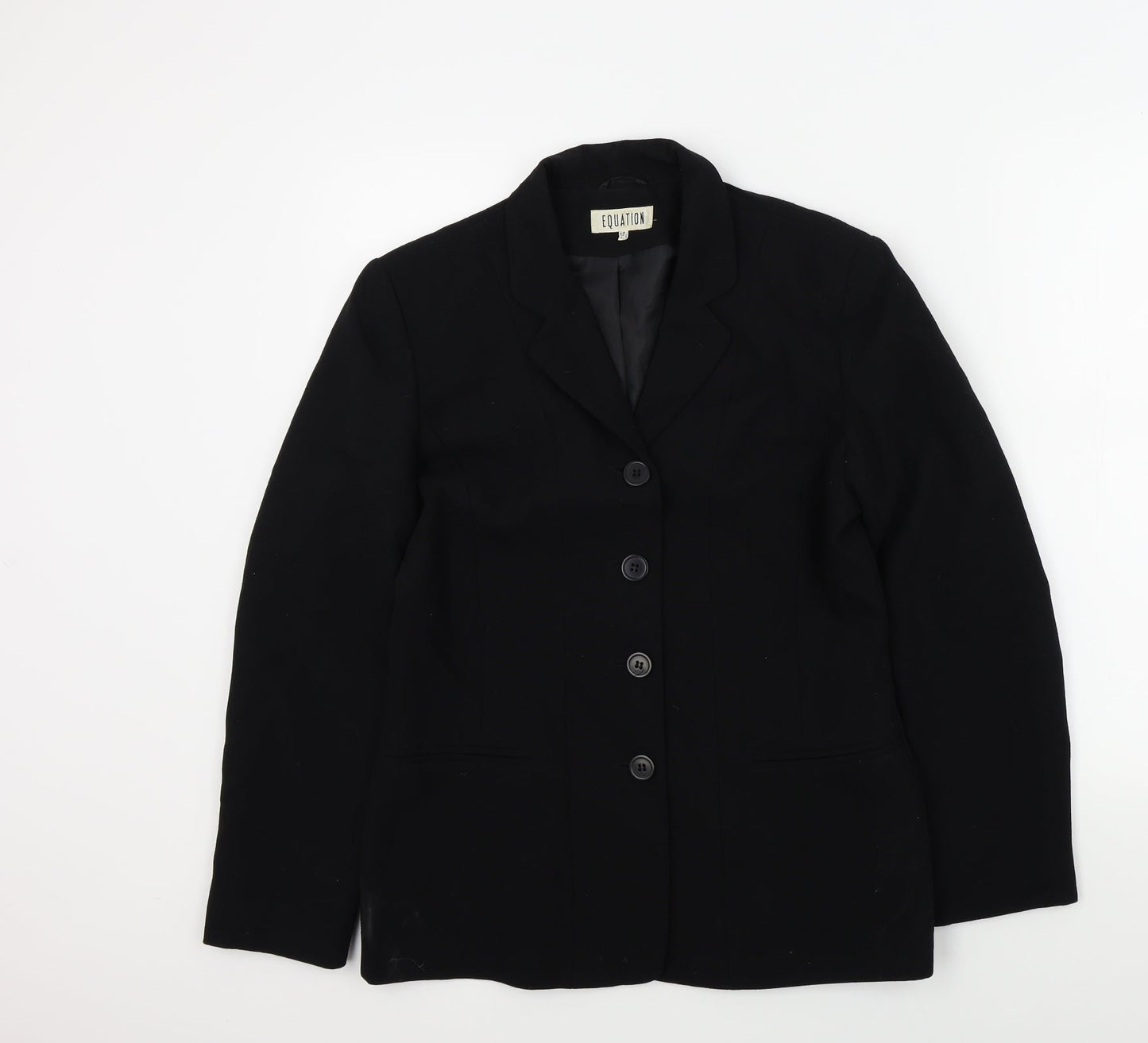 equations Womens Black Colourblock  Jacket Blazer Size 12