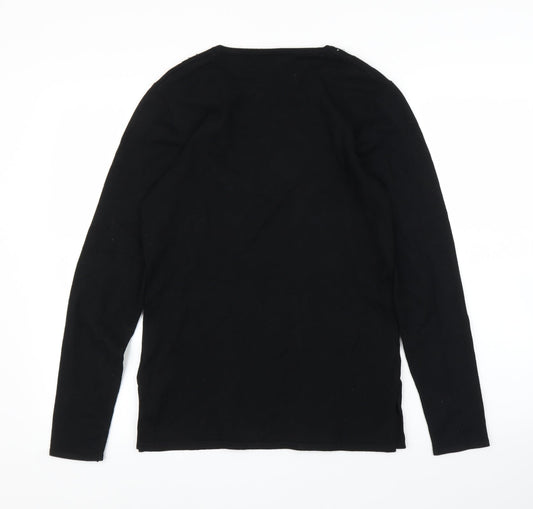 Jumper Womens Black Floral  Pullover Jumper Size M