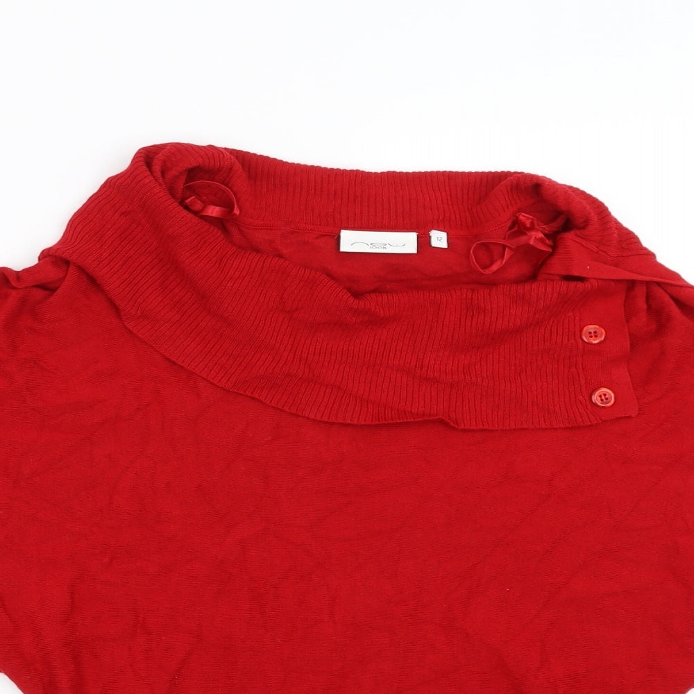 New Look Womens Red   Pullover Jumper Size 12