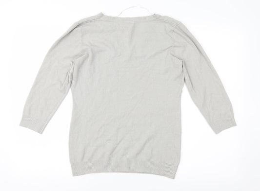 H&M Womens Grey   Pullover Jumper Size L