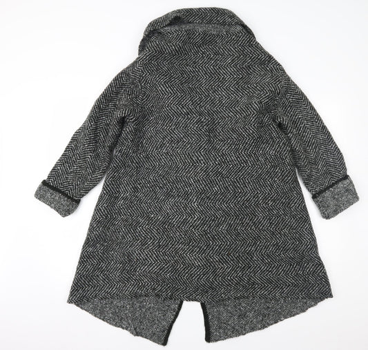 Atmosphere Womens Grey Geometric  Overcoat Coat Size M
