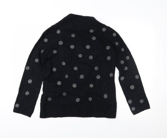 Alex & Co. Womens Black Polka Dot  Pullover Jumper Size 14