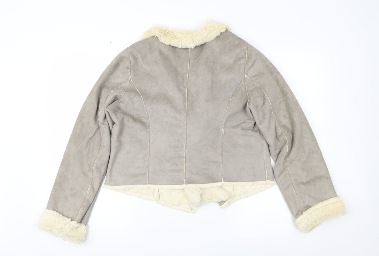 Mia Moda Womens Brown   Jacket  Size 14  - Faux Sheepskin