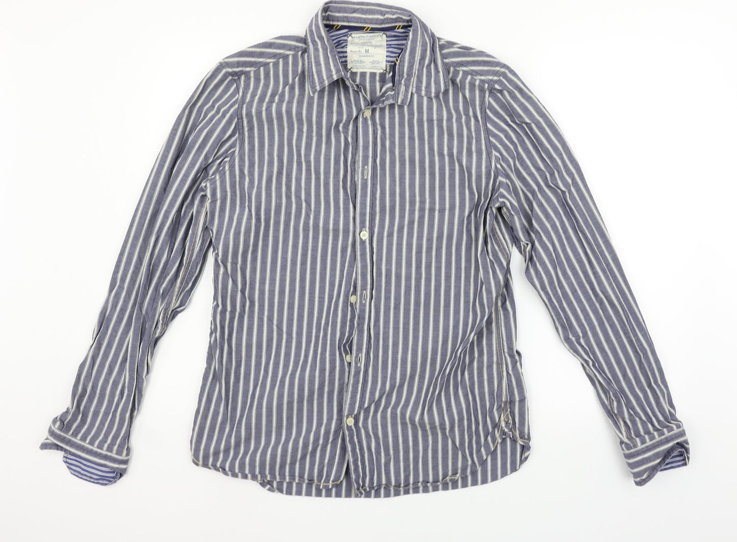 NEXT Mens Black Striped   Button-Up Size M