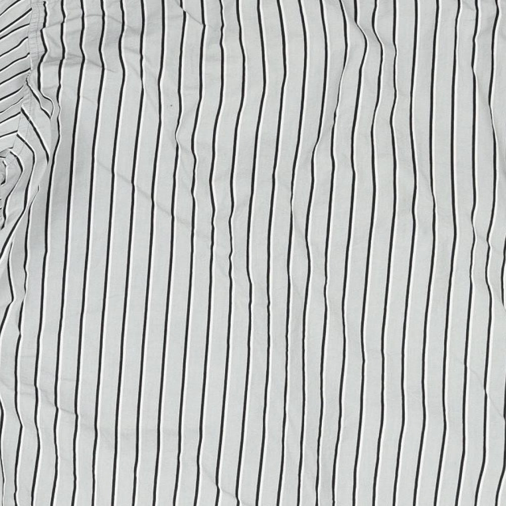 NEXT Mens Grey Striped   Button-Up Size L