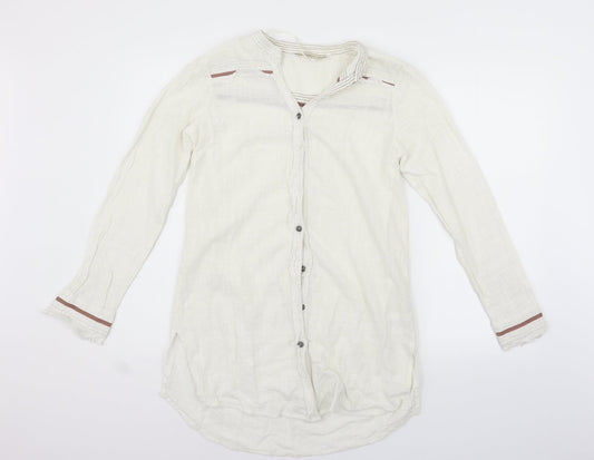 Cream Womens White   Basic Button-Up Size 10