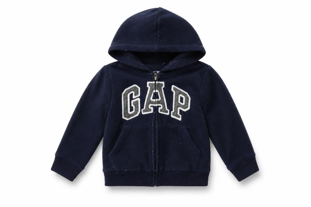 Front view of Gap boys’ blue ikat jacket coat, size 3, years