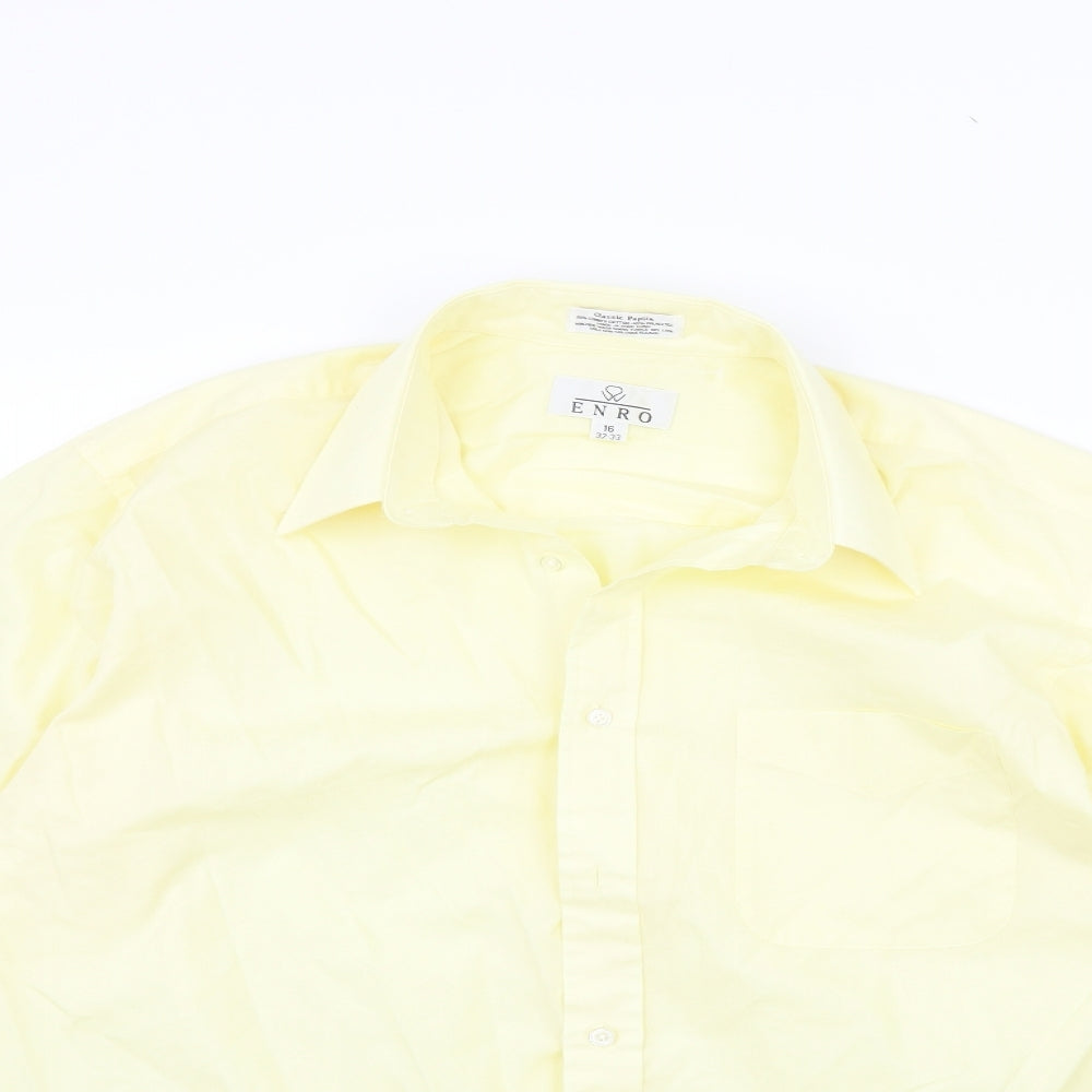 ENRO Mens White    Button-Up Size 16