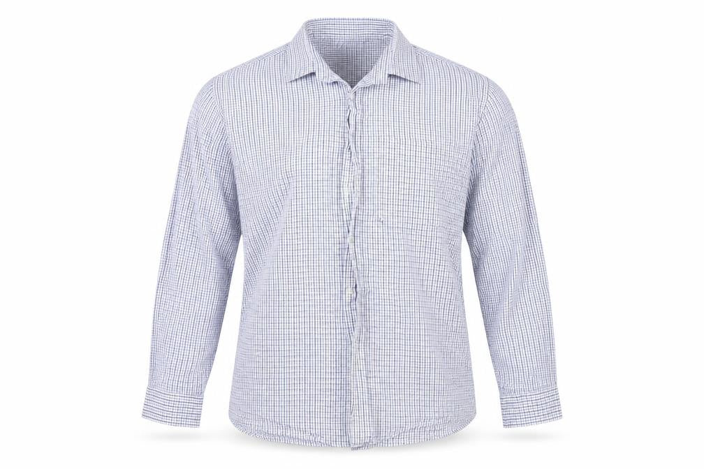 MALDINI  Mens Blue Check   Button-Up Size XL