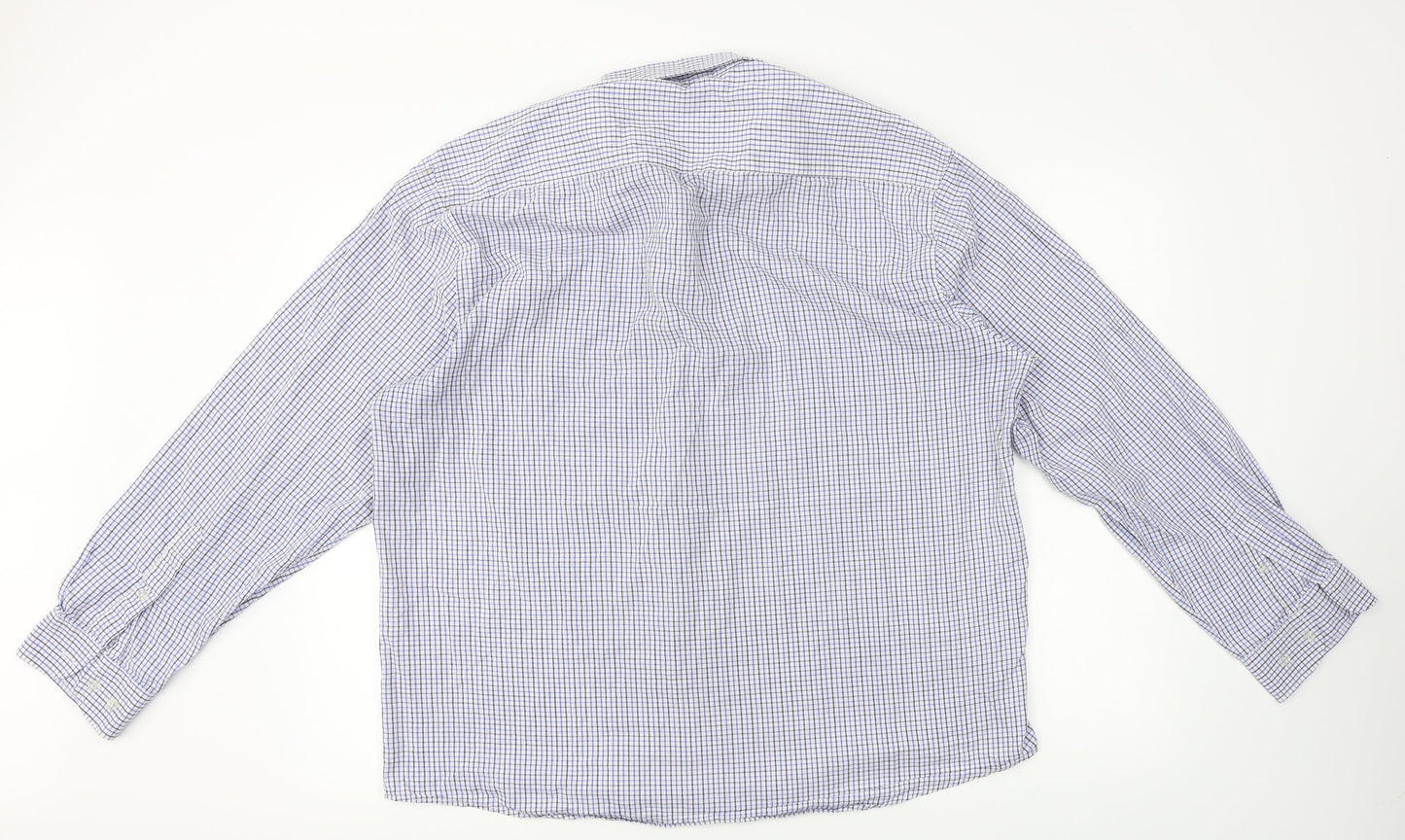 MALDINI  Mens Blue Check   Button-Up Size XL