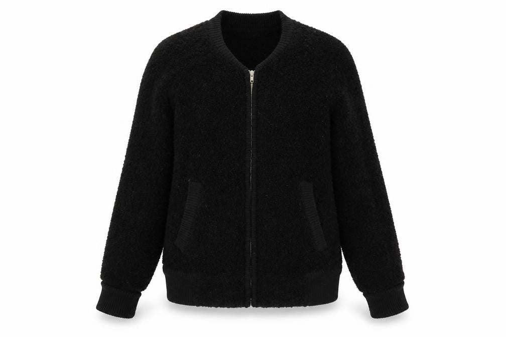 Front view of Papaya women’s black jacket coat, size S