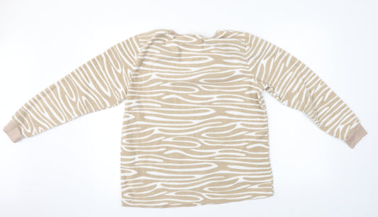 lounge&sleep  Womens Beige Animal Print  Pullover Jumper Size 14