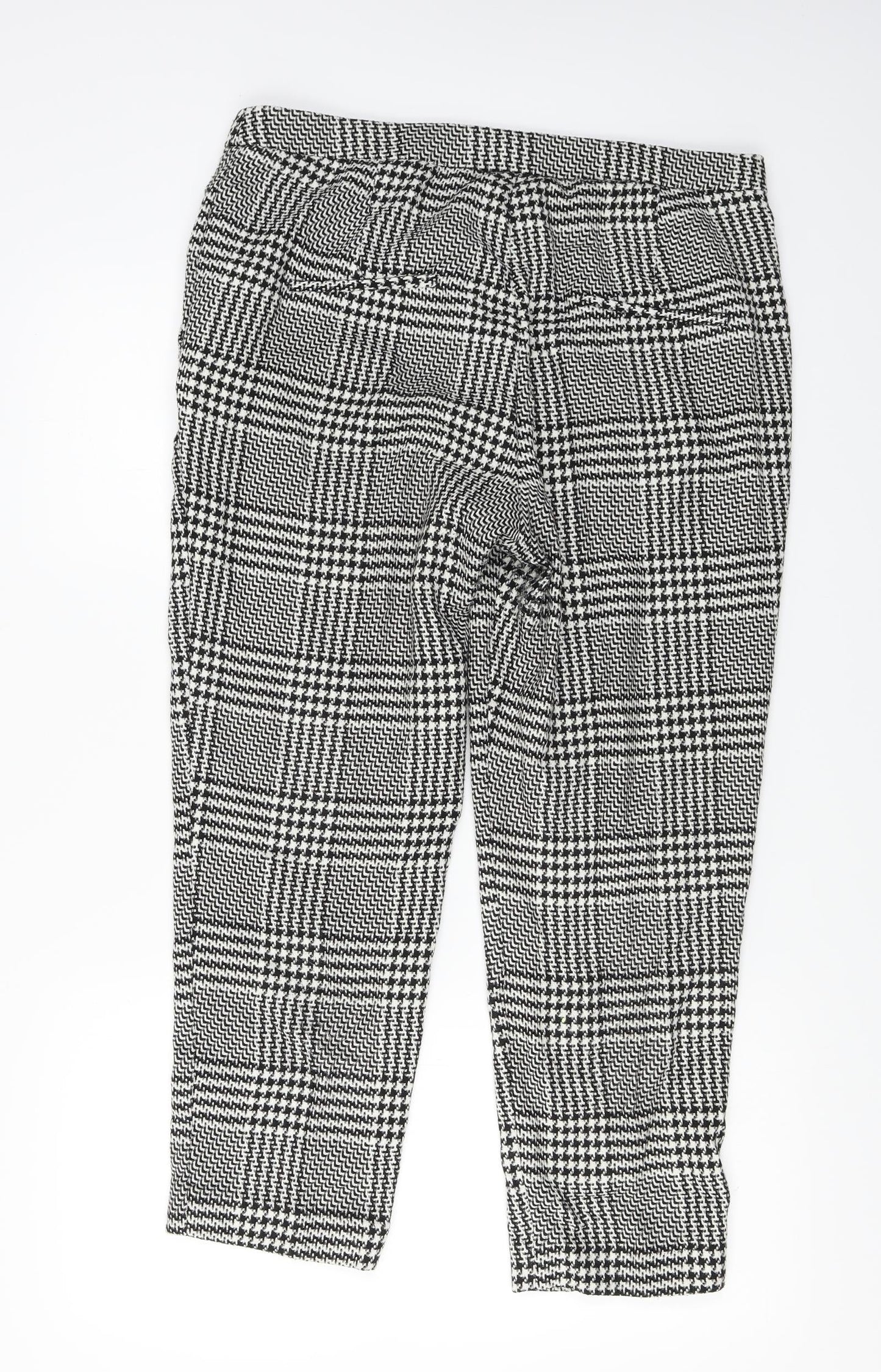 H&M  Womens Grey Check  Trousers  Size 10 L24 in