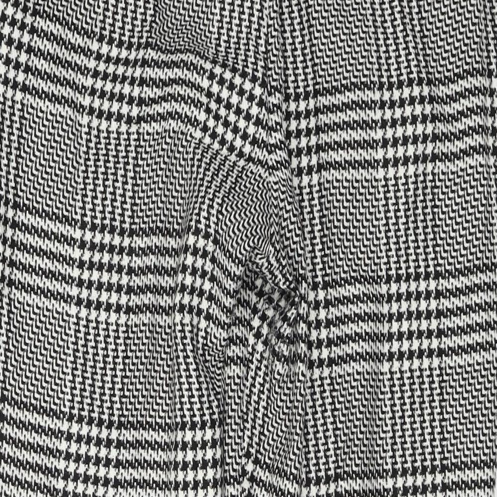 H&M  Womens Grey Check  Trousers  Size 10 L24 in