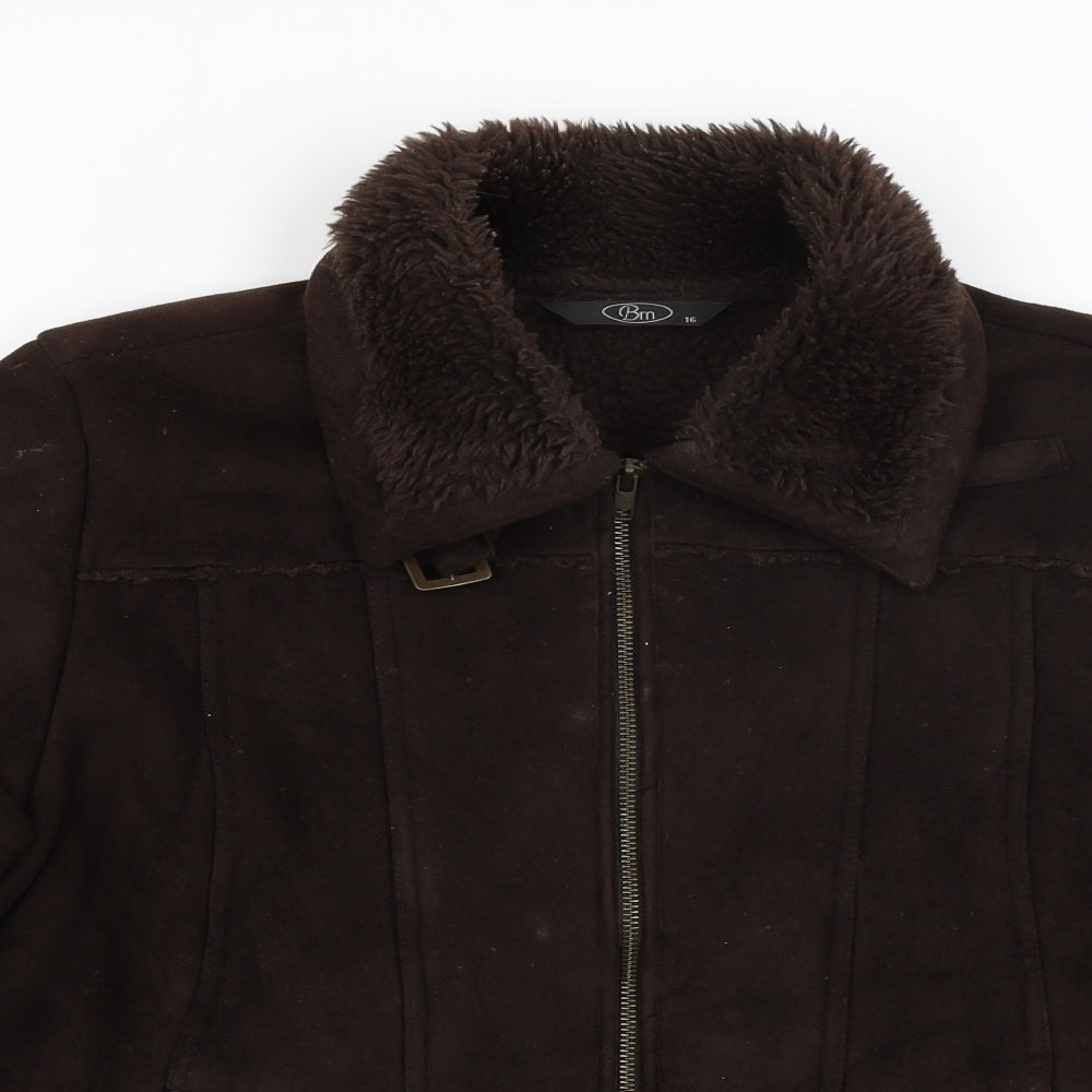 BM Womens Brown   Overcoat Coat Size 16