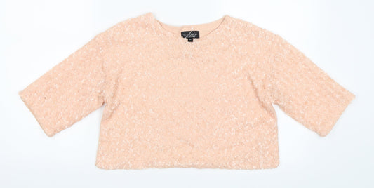 Topshop Womens Pink   Cropped Blouse Size 8