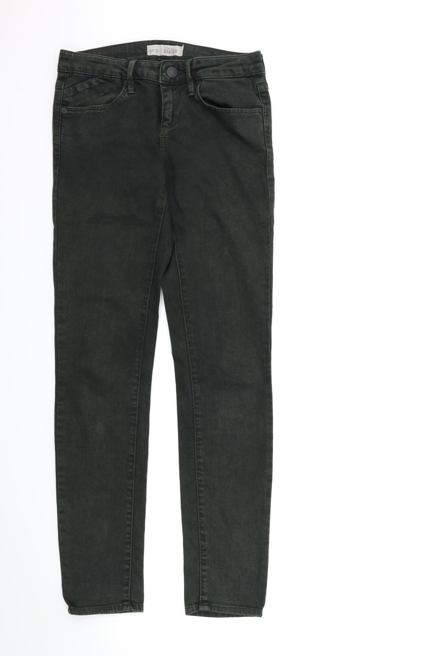 Topshop Womens Green  Denim  Jeans Size 26 in L30 in