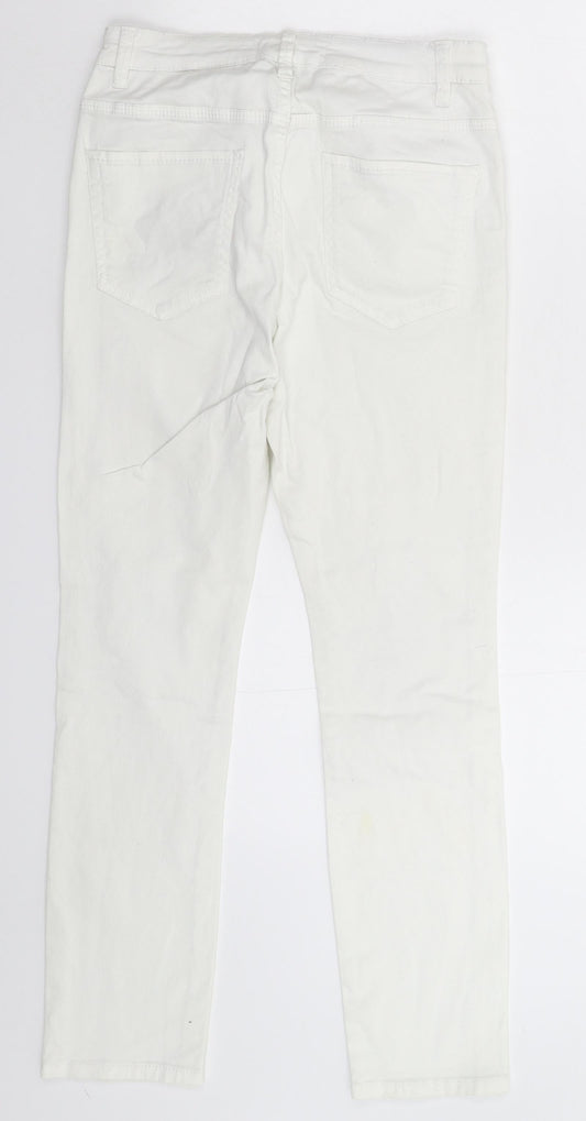 H&M Womens White  Denim Skinny Jeans Size 10 L26 in